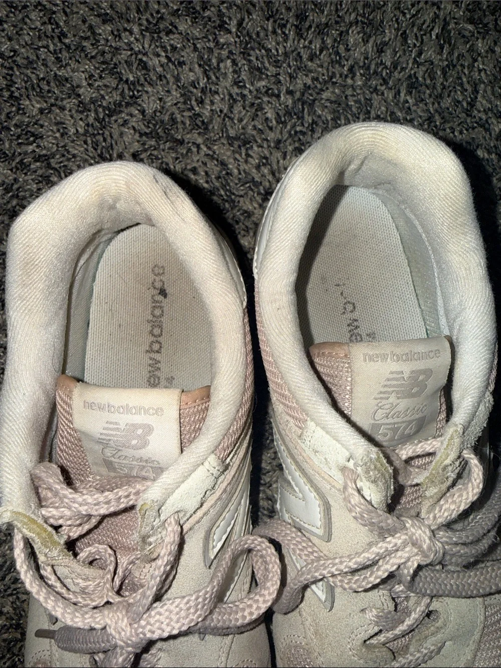 New Balance 574 Women’s 9 Beige Taupe Suede Mesh Sneakers WL574ESP